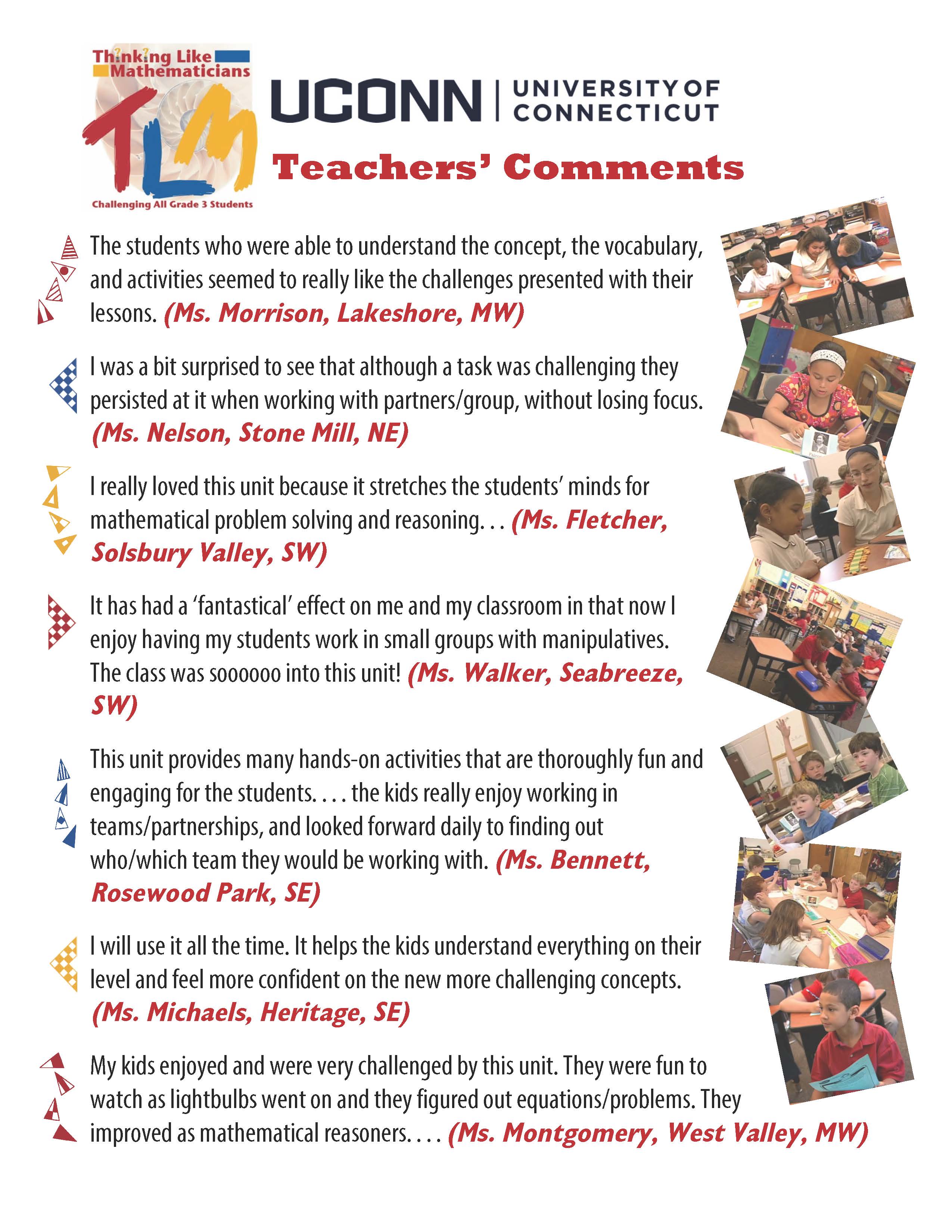 Comments From Seven Teachers